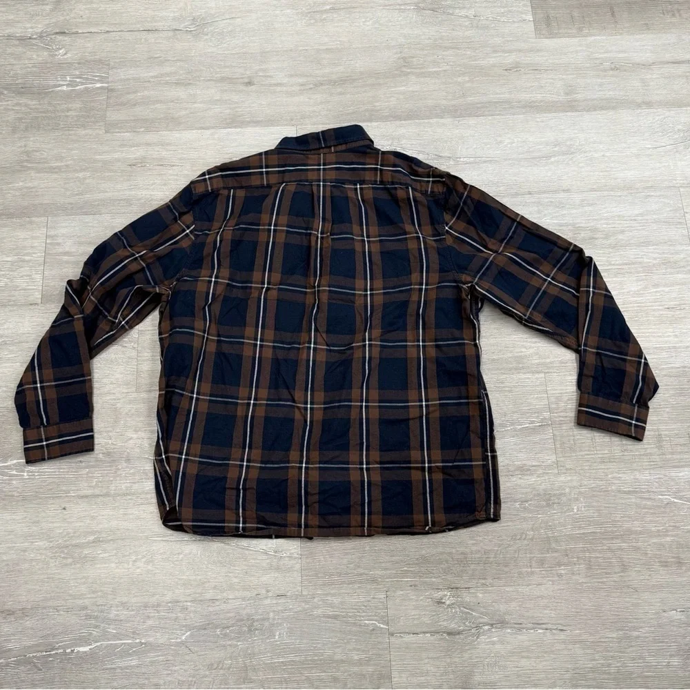 Banana Republic Navy & Brown Button Down Shirt - Size XL